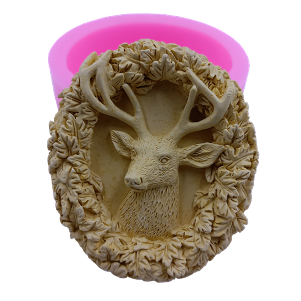 Resin Craft Ideas - 鹿デザイン石鹸シリコーン型作る石鹸ムースケーキ金型アロマワックス石膏樹脂工芸品の金型