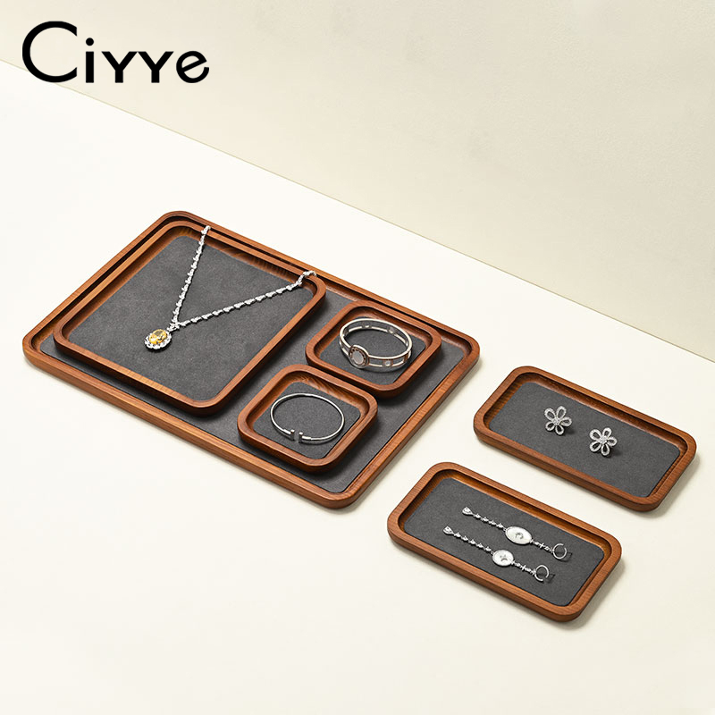 Ciyye 木製ジュエリートレイ ジュエリー収納オーガナイザ - Wood Ring Blank のレビューと価格