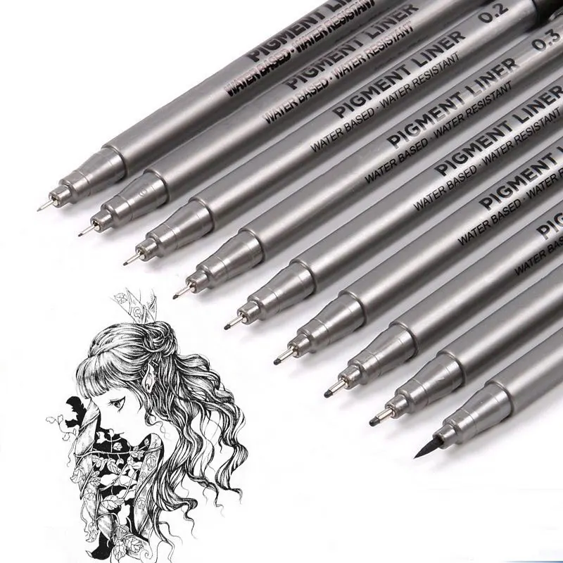 9本セット、顔料入りの極細ペン、スケッチや漫画、カリグラフィ - Copic Marker Sketch のレビューと価格