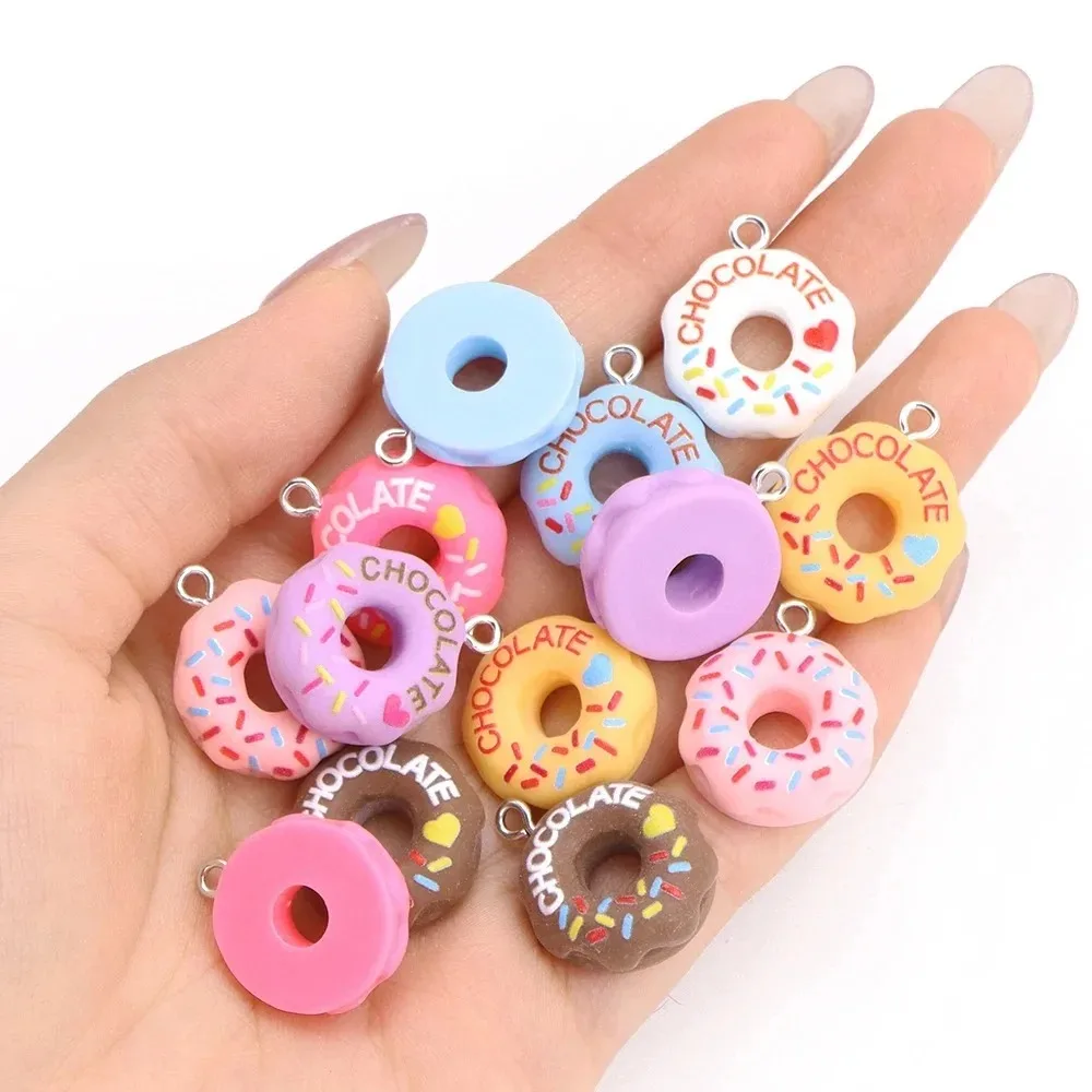 かわいい3Dパン型ドーナツのレジンチャーム10個入り。カラフ - Resin Crafts Diy のレビューと価格