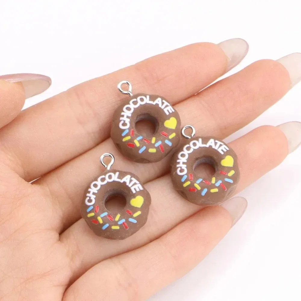 かわいい3Dパン型ドーナツのレジンチャーム10個入り。カラフ - Resin Crafts Diy のレビューと価格
