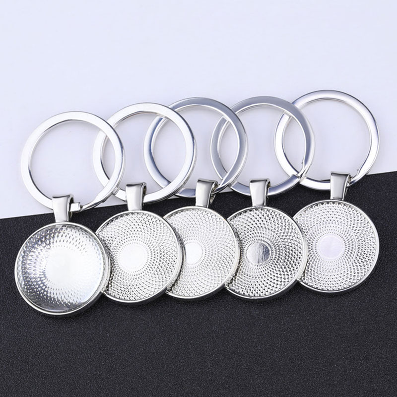 50個の両面キーホルダーのセット,25mmの白いベゼルを備え - Bezels Set Pendant のレビューと価格