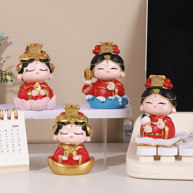 中国風の媽祖（まそ）の樹脂製置物。伝統的なデザインで、机やデ - Crafting Resin のレビューと価格